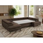 Narożnik PABLO U - uniwersalny - brązowy, welwet - topper Visco