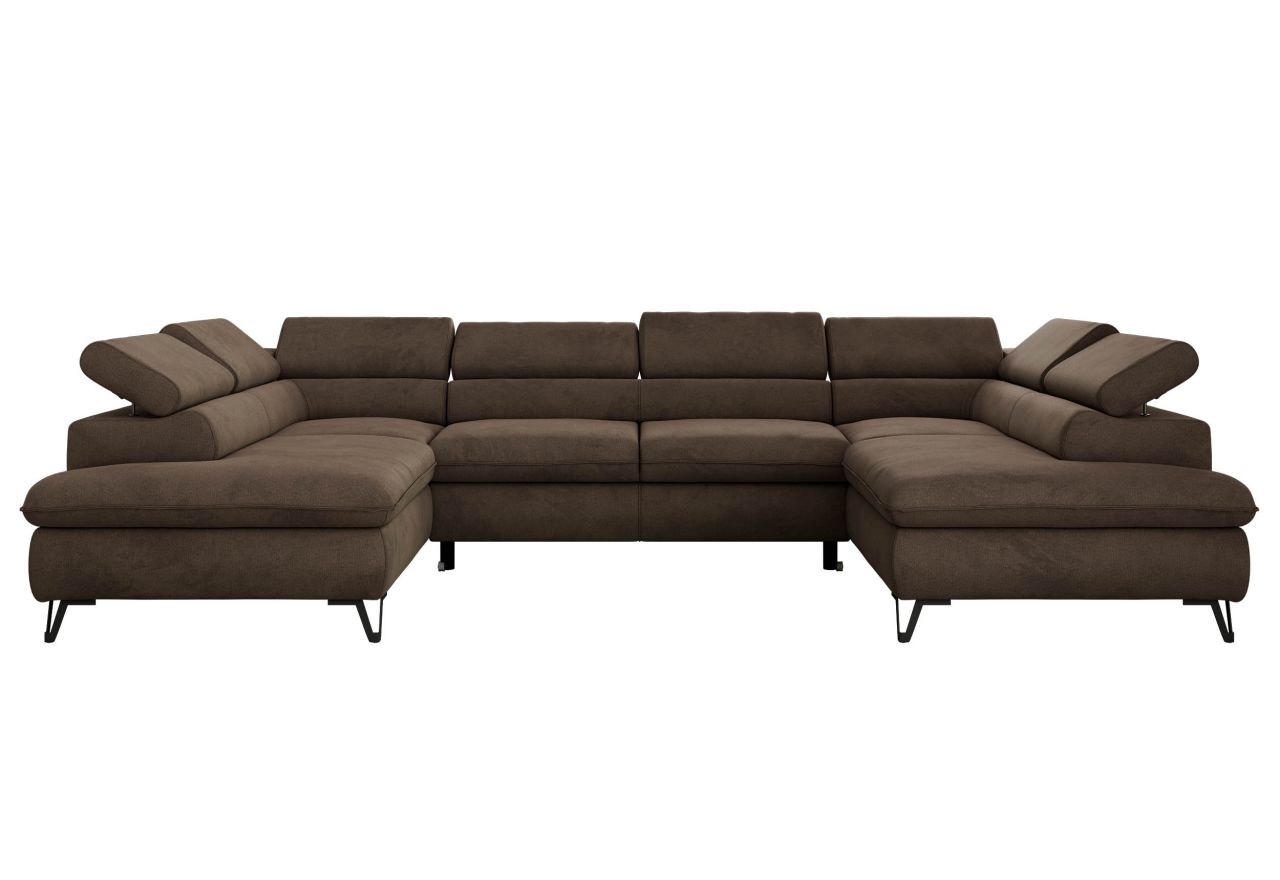 Narożnik PABLO U - uniwersalny - brązowy, welwet - topper Visco