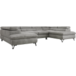 Narożnik PABLO U - uniwersalny - jasnoszary, welwet - topper Visco