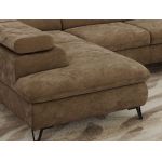 Narożnik PABLO U - uniwersalny - brązowy, szenil gładki - topper Visco