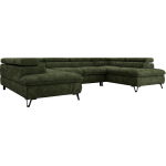 Narożnik PABLO U - uniwersalny - ciemnozielony, szenil gładki - topper Visco