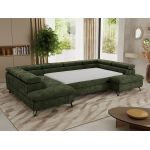 Narożnik PABLO U - uniwersalny - ciemnozielony, szenil gładki - topper Visco