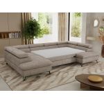 Narożnik PABLO U - uniwersalny - jasnoszary, szenil gładki - topper Visco