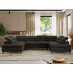 Narożnik PABLO U - uniwersalny - ciemnoszary, szenil gładki - topper Visco