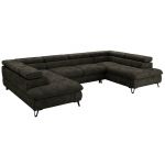 Narożnik PABLO U - uniwersalny - ciemnoszary, szenil gładki - topper Visco