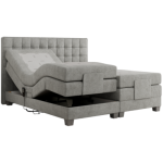 Łóżko kontynentalne, elektrycznie sterowane z pilota - ELECTRO 180x200 - Matana 01 - jasny szary - OUTLET