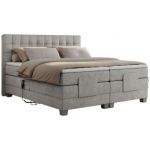 Łóżko kontynentalne, elektrycznie sterowane z pilota - ELECTRO 180x200 - Matana 01 - jasny szary - OUTLET