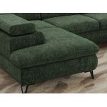 Narożnik PABLO U - uniwersalny - ciemnozielony, szenil grubo tkany - topper Visco