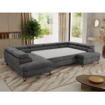 Narożnik PABLO U - uniwersalny - ciemnoszary, szenil grubo tkany - topper Visco