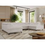 Narożnik PABLO U - uniwersalny - beżowy, sztruks - topper Visco