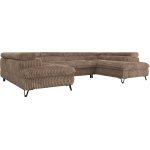 Narożnik PABLO U - uniwersalny - brązowy, sztruks - topper Visco