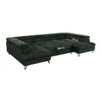 Narożnik PABLO U - uniwersalny - ciemnozielony, sztruks - topper Visco