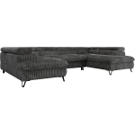 Narożnik PABLO U - uniwersalny - ciemnoszary, sztruks - topper Visco