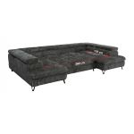 Narożnik PABLO U - uniwersalny - ciemnoszary, sztruks - topper Visco