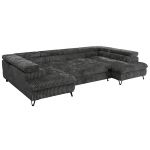 Narożnik PABLO U - uniwersalny - ciemnoszary, sztruks - topper Visco