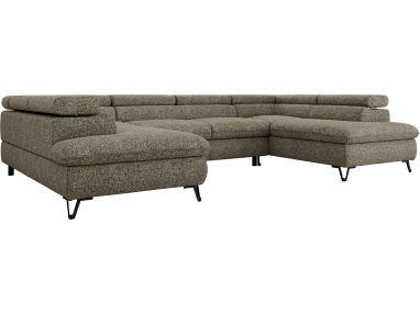 Narożnik PABLO U - uniwersalny - szary, struktura - topper Visco