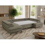 Narożnik PABLO U - uniwersalny - szary, struktura - topper Visco