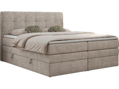 Łóżko kontynentalne LUKA KING 180x200 - Matana 17 - beżowy - OUTLETU