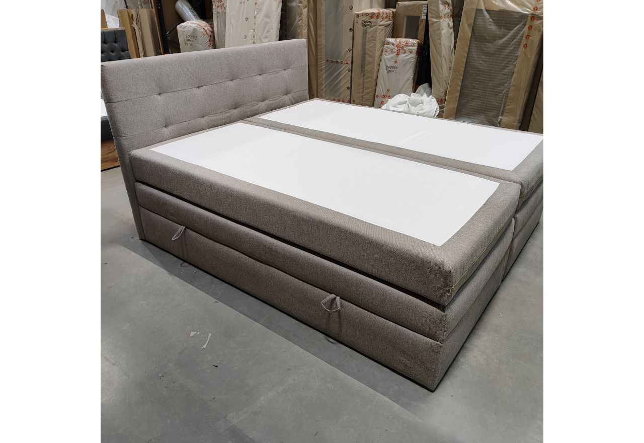 Łóżko kontynentalne LUKA KING 180x200 - Matana 17 - beżowy - OUTLETU