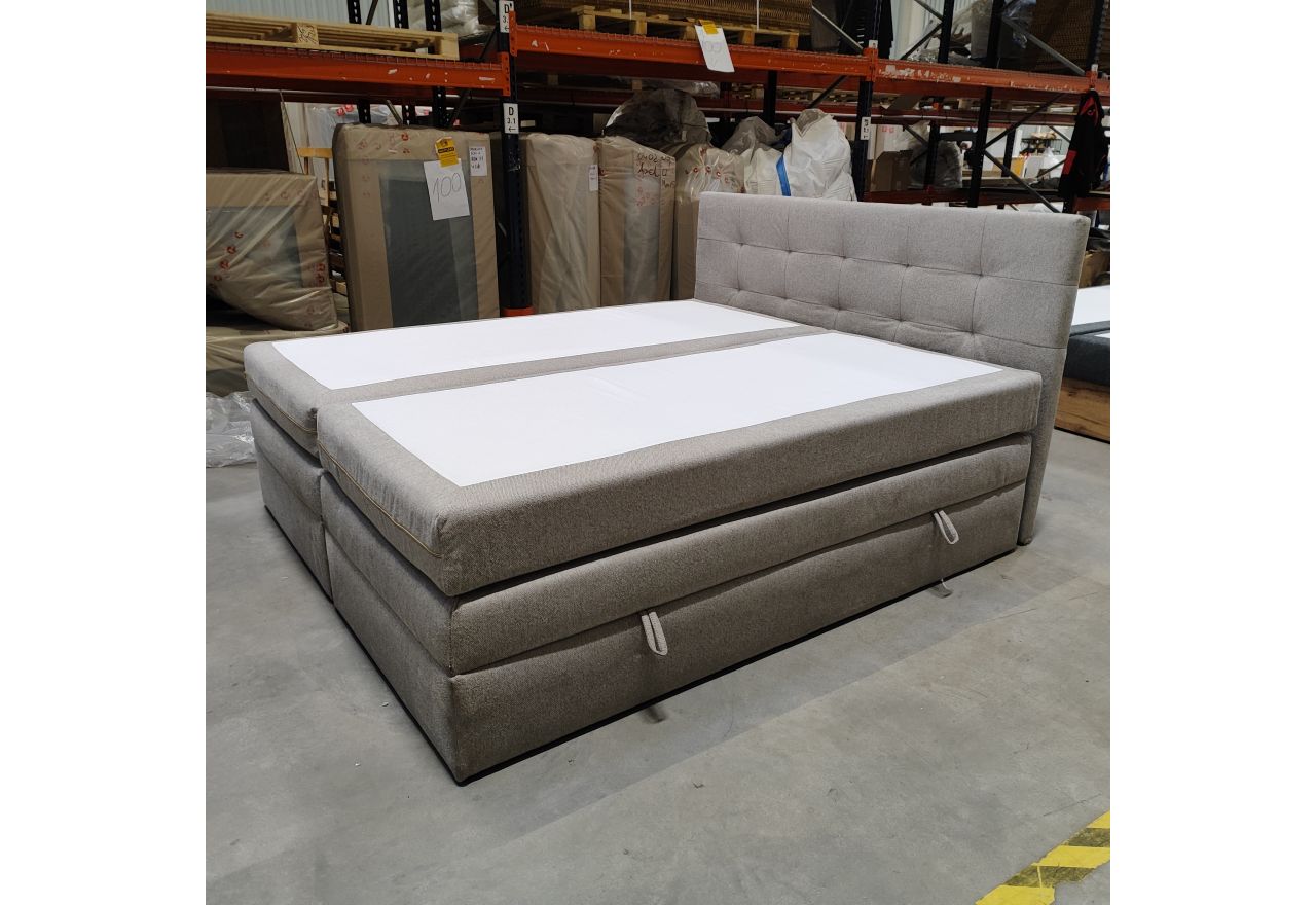 Łóżko kontynentalne LUKA KING 180x200 - Matana 17 - beżowy - OUTLETU