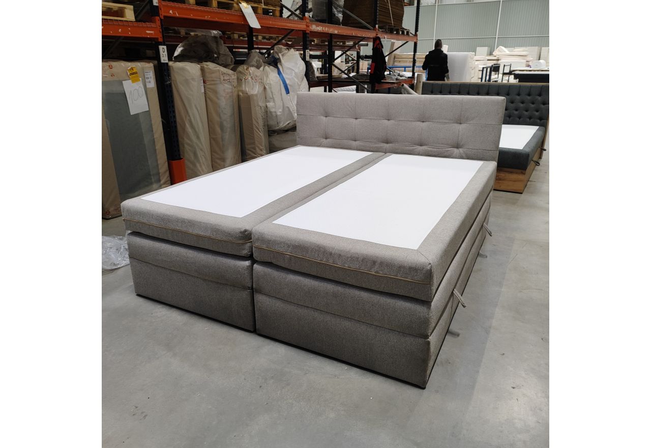 Łóżko kontynentalne LUKA KING 180x200 - Matana 17 - beżowy - OUTLETU