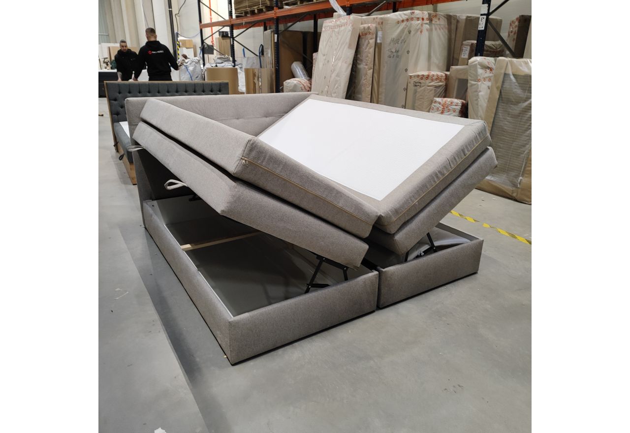 Łóżko kontynentalne LUKA KING 180x200 - Matana 17 - beżowy - OUTLETU