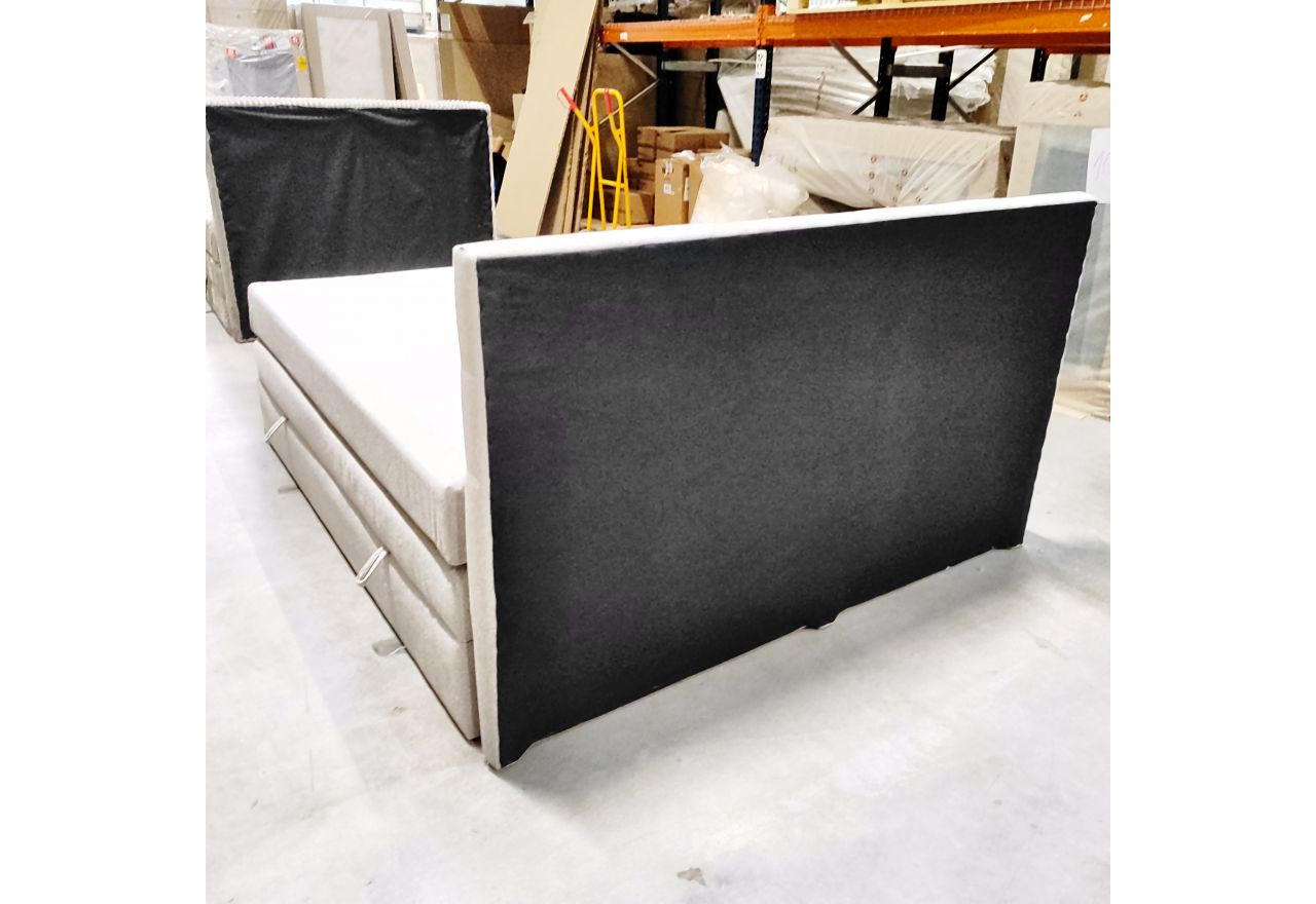 Łóżko kontynentalne LUKA KING 180x200 - Matana 17 - beżowy - OUTLETU