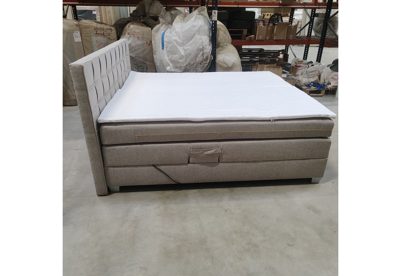 Łóżko kontynentalne, elektrycznie sterowane z pilota - ELECTRO 180x200 - Matana 17 - beżowy - OUTLETU