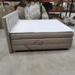 Łóżko kontynentalne, elektrycznie sterowane z pilota - ELECTRO 180x200 - Matana 17 - beżowy - OUTLETU