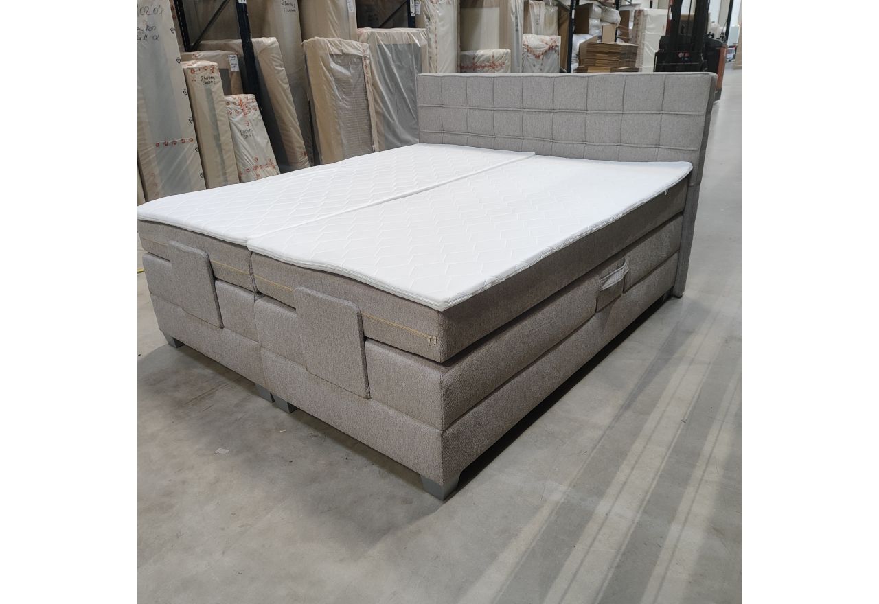 Łóżko kontynentalne, elektrycznie sterowane z pilota - ELECTRO 180x200 - Matana 17 - beżowy - OUTLETU