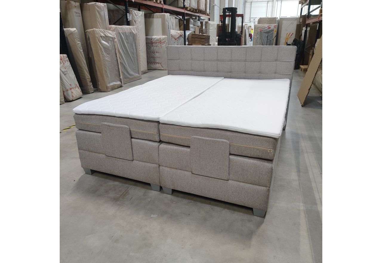 Łóżko kontynentalne, elektrycznie sterowane z pilota - ELECTRO 180x200 - Matana 17 - beżowy - OUTLETU