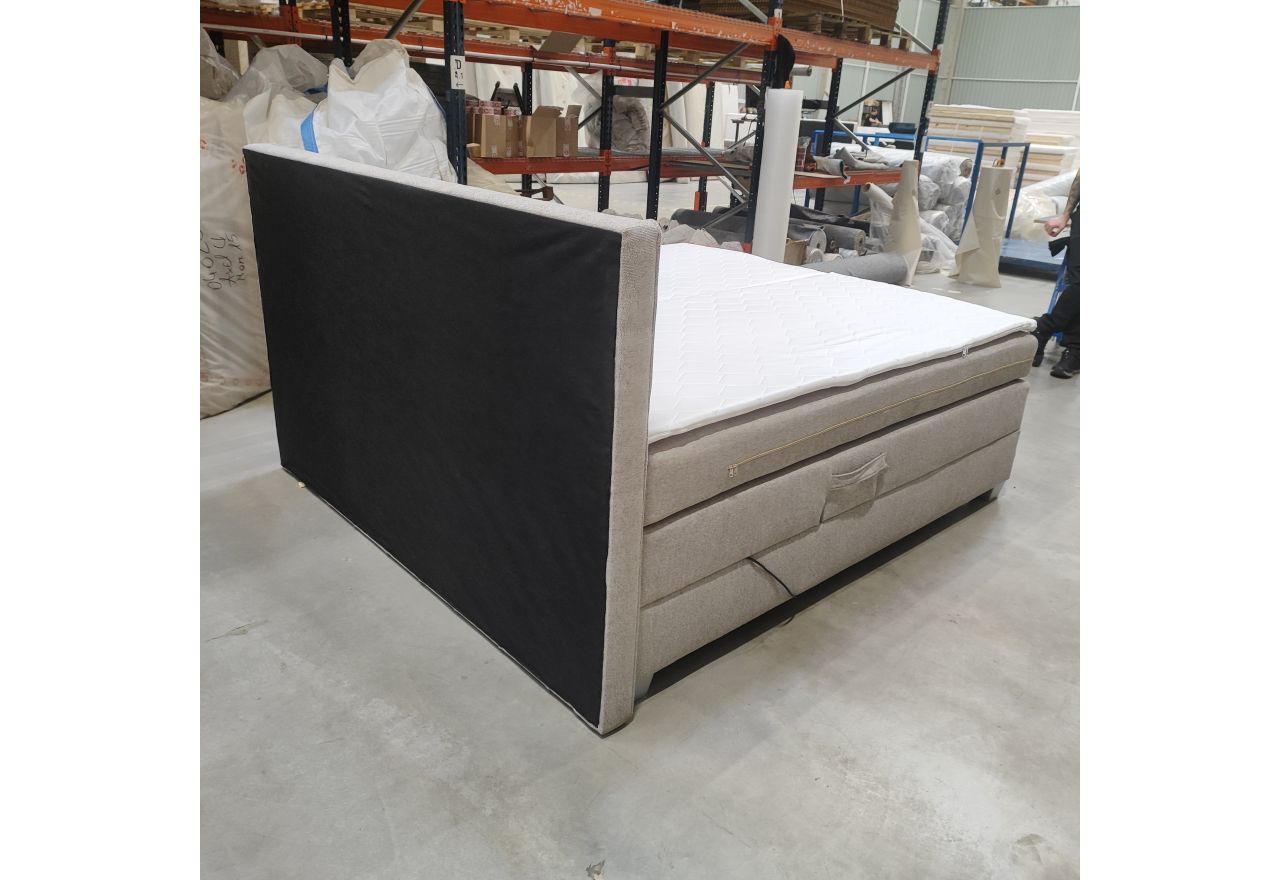 Łóżko kontynentalne, elektrycznie sterowane z pilota - ELECTRO 180x200 - Matana 17 - beżowy - OUTLETU