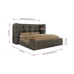 Łóżko tapicerowane FLONELLE CLASSIC 140x200 - materac pocket - ciemnoszary, welwet