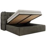 Łóżko tapicerowane FLONELLE CLASSIC 200x200 - materac pocket - ciemnoszary, welwet