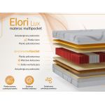 Łóżko tapicerowane FLONELLE CLASSIC 160x200 - materac multipocket - kremowy, welwet