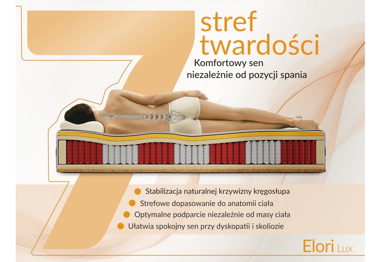 Łóżko tapicerowane FLONELLE CLASSIC 200x200 - materac multipocket - jasnobrązowy, welwet