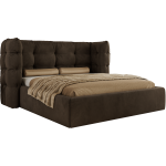 Łóżko tapicerowane FLONELLE CLASSIC 160x200 - brązowy, welwet