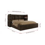 Łóżko tapicerowane FLONELLE CLASSIC 180x200 - materac piankowy - brązowy, welwet