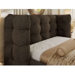 Łóżko tapicerowane FLONELLE CLASSIC 180x200 - materac pocket - brązowy, welwet