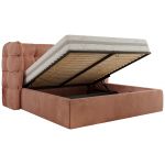 Łóżko tapicerowane FLONELLE CLASSIC 160x200 - różowy, welwet