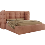 Łóżko tapicerowane FLONELLE CLASSIC 200x200 - różowy, welwet