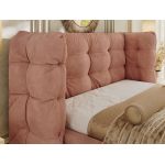 Łóżko tapicerowane FLONELLE CLASSIC 200x200 - różowy, welwet
