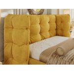 Łóżko tapicerowane FLONELLE CLASSIC 160x200 - żółty, welwet