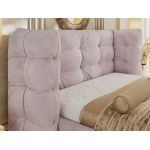 Łóżko tapicerowane FLONELLE CLASSIC 200x200 - jasnoróżowy, welwet