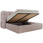 Łóżko tapicerowane FLONELLE CLASSIC 200x200 - materac multipocket - jasnoróżowy, welwet