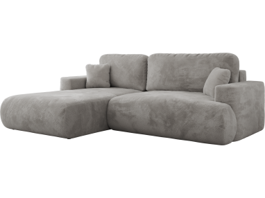 Narożnik - OVO L - strona lewa - jasnoszary, plusz