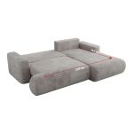 Narożnik - OVO L - strona lewa - jasnoszary, plusz