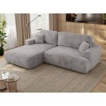 Narożnik - OVO L - strona lewa - jasnoszary, plusz