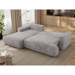 Narożnik - OVO L - strona lewa - jasnoszary, plusz