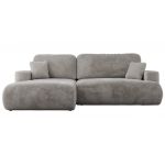 Narożnik - OVO L - strona lewa - jasnoszary, plusz